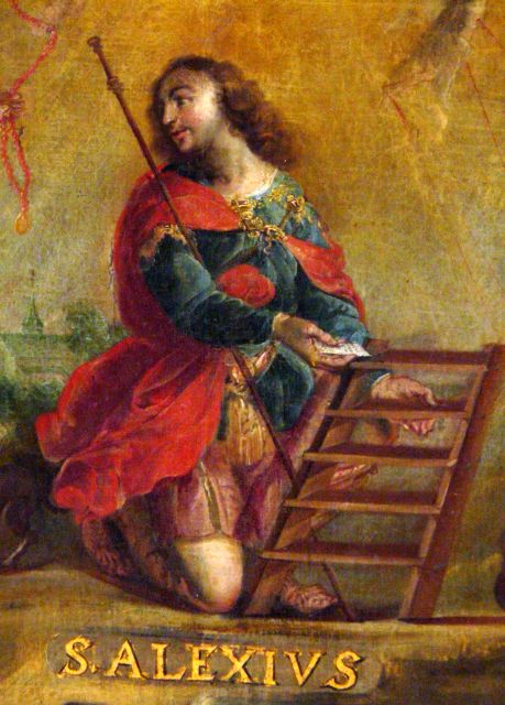 1720, schilderij België, Brugge, Begijnhof Alexius met trap 