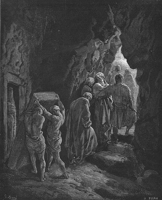 De begrafenis van Sara, gravure van Gustave Doré